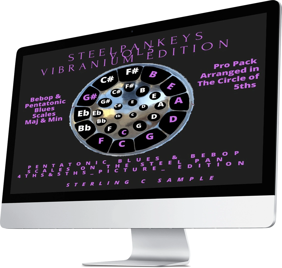 Steelpankeys Vol 5 Picture scales Major & Minor Bebop & Pentatonic Blues Scales for 4ths & 5ths pans
